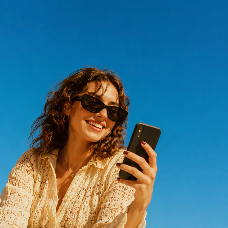 Scrolling in the sun